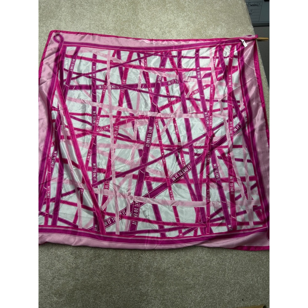 Avon In It To End It Pink Ribbon Scarf Breast Cancer Awareness 35" Square